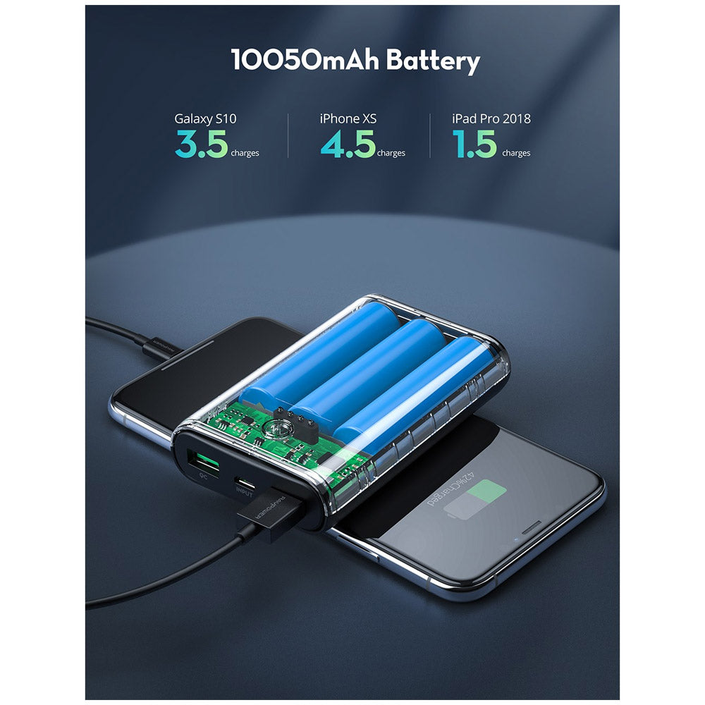 RAVPower RP-PB171 10050mAh QC 18W 2-Port Power Bank - Black RAVPower RP-PB171 10050mAh QC 18W 2-Port Power Bank - Black